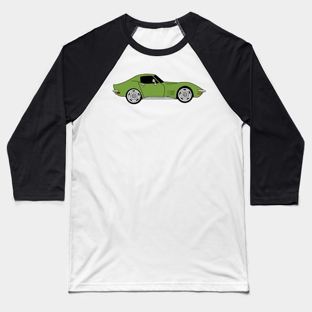 donnybrook green C3 Corvette Baseball T-Shirt by ally1021